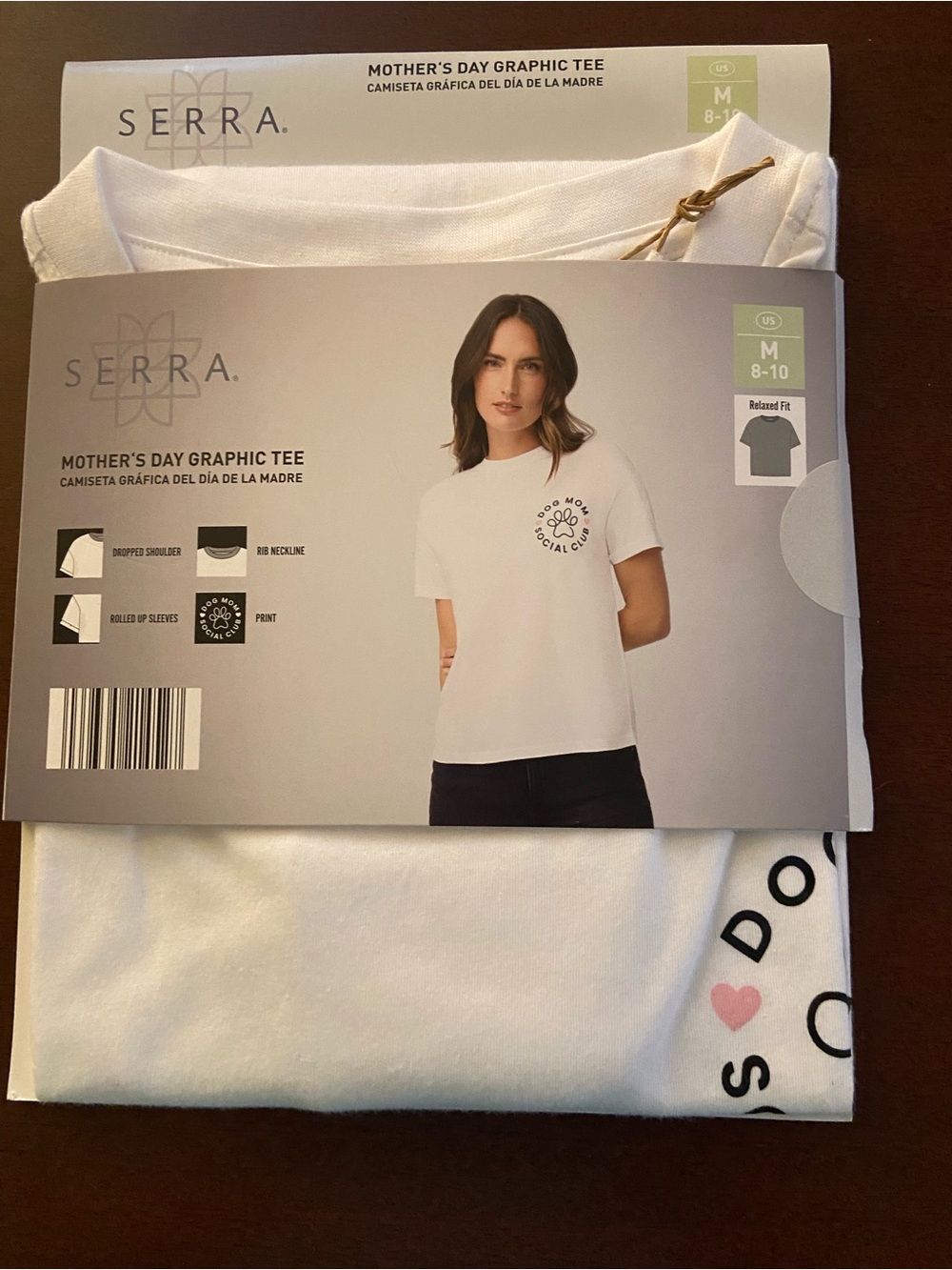 Serra Graphic Tee - White with Pink Heart (DOG MOM SOCIAL CLUB)